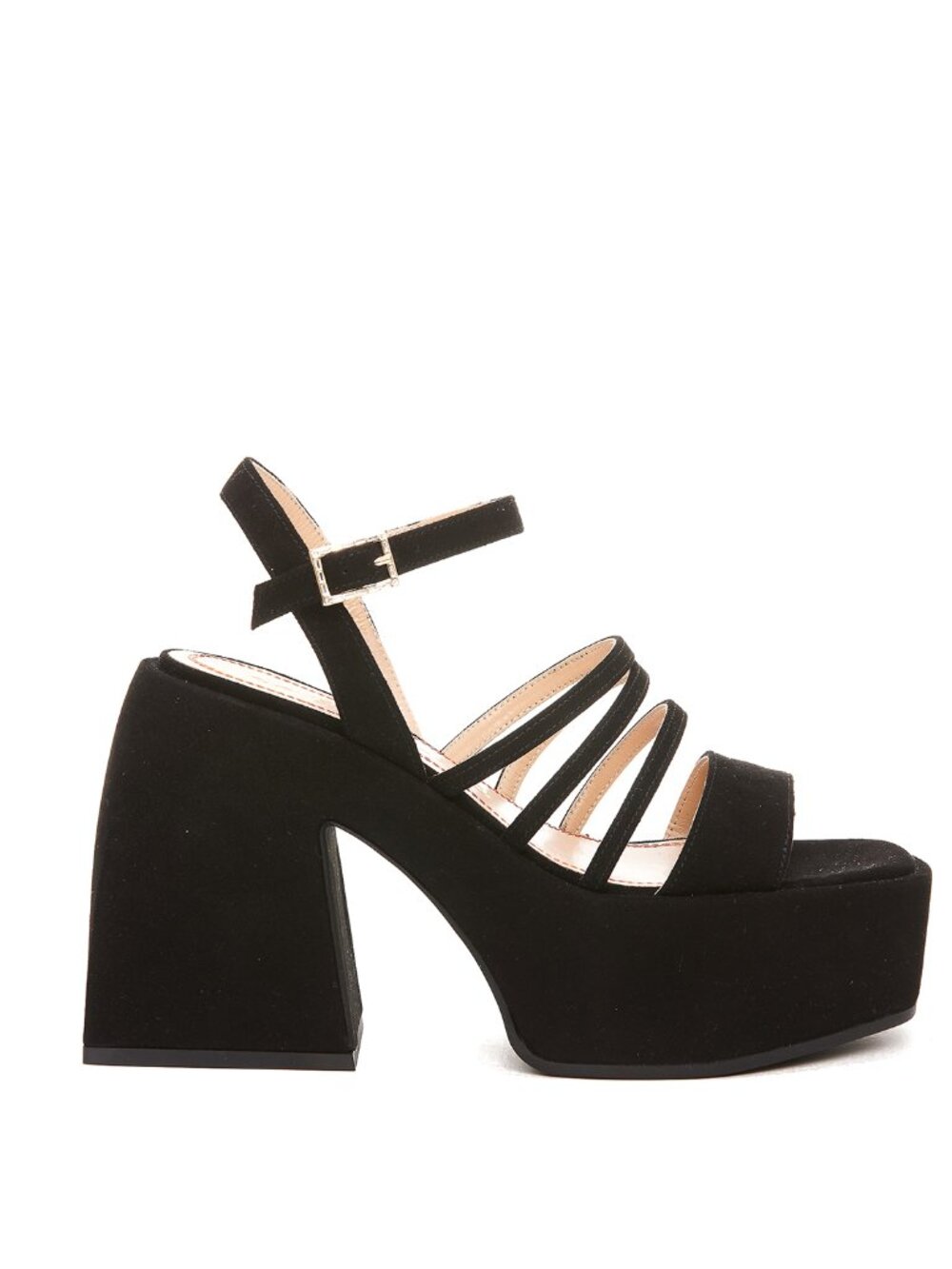Nodaleto Bulla Chibi Black Suede Platform Sandals NWOT - Size 38